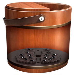 手提泡脚桶家用第一名实木洗脚桶养生按摩过小腿保温足浴桶洗脚盆