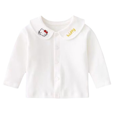 婴儿衬衣宝宝纯棉春秋冬打底衣儿童翻领长袖POLO衫男女童T恤衬衫