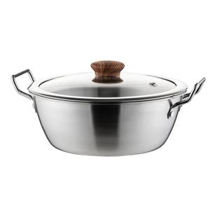 onlycook 304不锈钢泡面碗带盖双耳汤碗一人食煮面锅汤盆电磁炉用