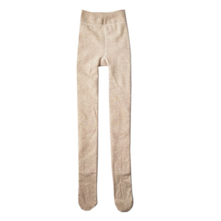 羊绒连裤袜加厚加绒秋冬季羊毛燕麦白奶咖啡色羊毛九分打底裤子女