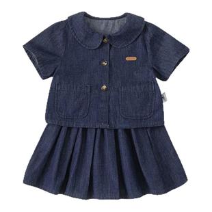 贝贝城宝宝夏季短裙套装女童韩版简牛仔两件套女孩时髦夏天衣服潮