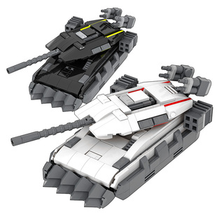 日骎原创拼装颗粒积木MOC科幻军事美式坦克载人节日生日礼物玩具