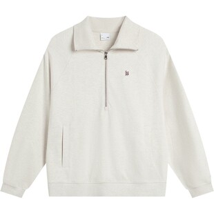 李宁半拉链卫衣女士春秋季套头衫长袖翻领宽松女装网球上衣运动服