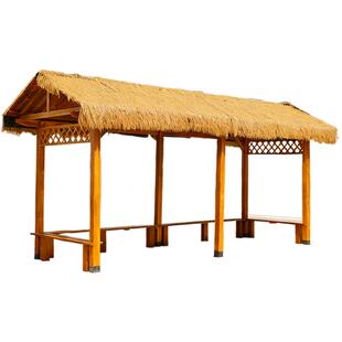 室外庭院木质户外凉亭农村院子茅草长廊别墅花园防腐木葡萄藤架子