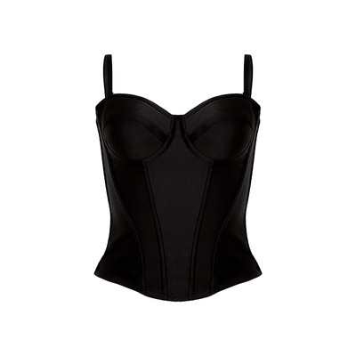 CORSELET亮缎面鱼骨胸衣