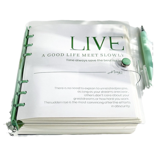 透明软皮方形活页笔记本本子可拆卸扣环活页本高颜值手帐本正方形手账本加厚方格空白本无线a6孔方方本盖章本