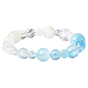 五行水晶金生水海蓝宝手手串蓝色水晶手链黄水晶手串手链礼物女生