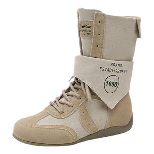 MILLIE'S/妙丽2025新款复古英伦风厚底马丁靴女款配裙子户外靴