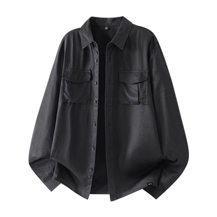 it：fivecm美式休闲立体口袋工装衬衫男春季宽松防晒长袖衬衣外套