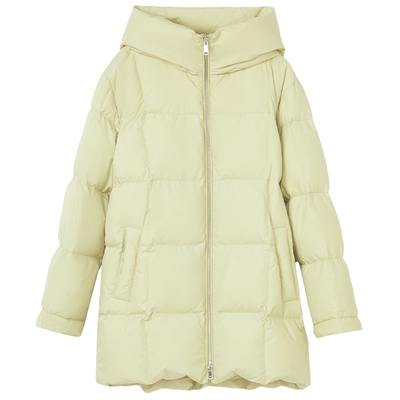 【匈牙利白鹅绒】LANCY/朗姿2025冬新款休闲连帽中长显瘦羽绒服女