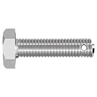 M6-M16 304不锈钢尾部带孔外六角螺丝GB31.1螺杆带孔杆身打孔螺栓