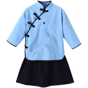 新款民国学生中山装国学演出服合唱服诗歌朗诵运动会五四青年服装