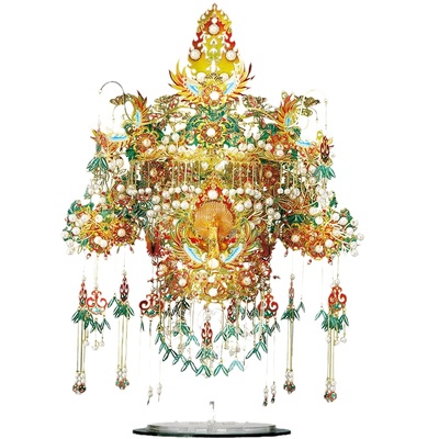 正品十里红妆凤冠金翅鸟冠防尘罩