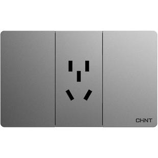 正泰5C幻银灰118型开关插座模块五孔二三插16a电源带usb插孔面板