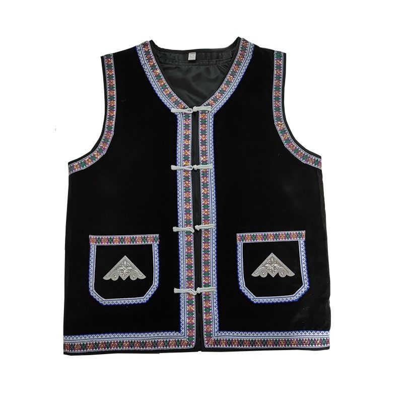 少数民族成人苗族马甲 傣族马甲 佤族壮族 彝族马夹 餐厅工作服