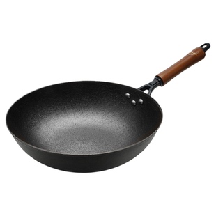 江油宏江三代平底老式铁锅燃气灶家用不粘锅电磁炉无涂层生铁炒锅