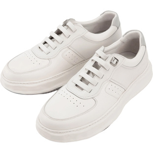 暇步士厚底增高板鞋春秋新款男鞋免系带通勤轻便小白鞋真皮休闲鞋