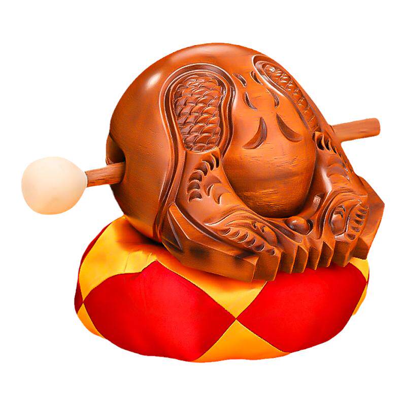 艺景丰黄金柚木鱼整木雕刻
