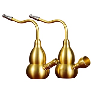 黄铜葫芦水烟壶两用型便携式水烟斗旱烟水烟袋烟嘴过滤带水烟筒