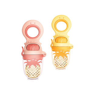 gb好孩子婴儿食物果蔬咬咬袋推进式婴儿硅胶磨牙棒吃水果乐辅食器