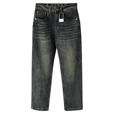 复古牛仔裤男士长裤直筒宽松水洗