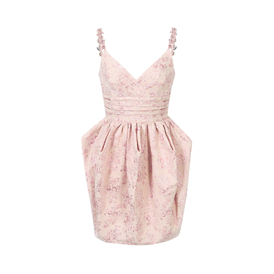 CEECUBED提花收腰吊带连衣裙