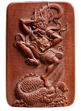 枣木魁星踢斗吊坠吉祥物挂件