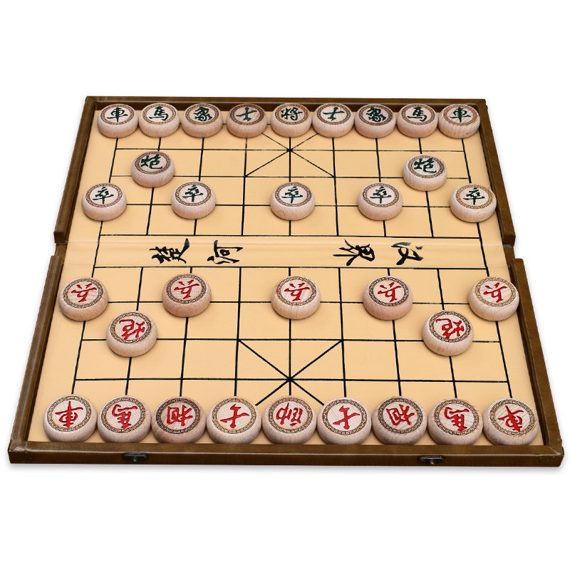 加厚中国象棋实木家用折叠棋盘