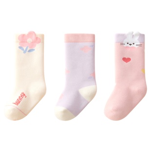 宝宝袜子婴儿中长筒棉袜秋冬季男宝宝纯棉a类加厚女宝不勒腿童袜