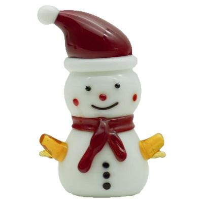 琉璃手作冬日小雪人车载桌面摆件