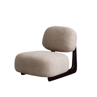 就坐专利 侘寂风羊驼绒可爱单人沙发椅实木简约落地懒人儿童网红