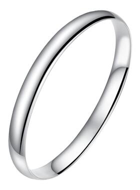 9999纯银光面手镯女简约闭口刻字