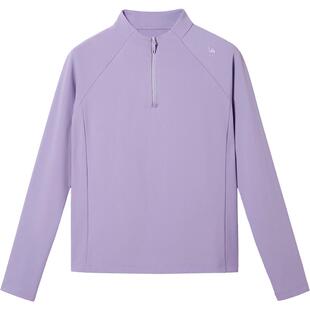 骆驼女装长袖T恤户外跑步速干衣运动瑜伽内搭修身半拉链立领上衣