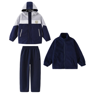 江西吉安市统一校服冲锋衣春秋冬运动套装幼儿园中小学生班服外套