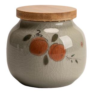 匠序哥窑茶叶罐陶瓷小号旅行便携式手绘密封罐迷你茶叶防潮存储罐