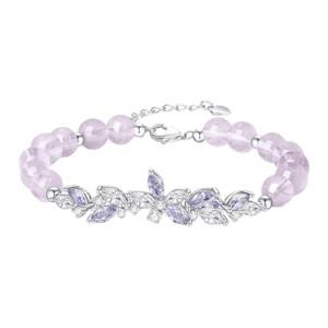 周大生紫藤花手链纯银S925女款紫水晶手串高级感手饰生日礼物女生