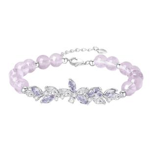 周大生紫藤花手链纯银S925女款紫水晶手串高级感手饰生日礼物女生