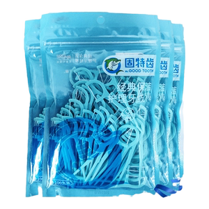 固特齿高拉力牙线棒100支x4袋 减少牙缝菌斑清洁牙签线细口腔护理