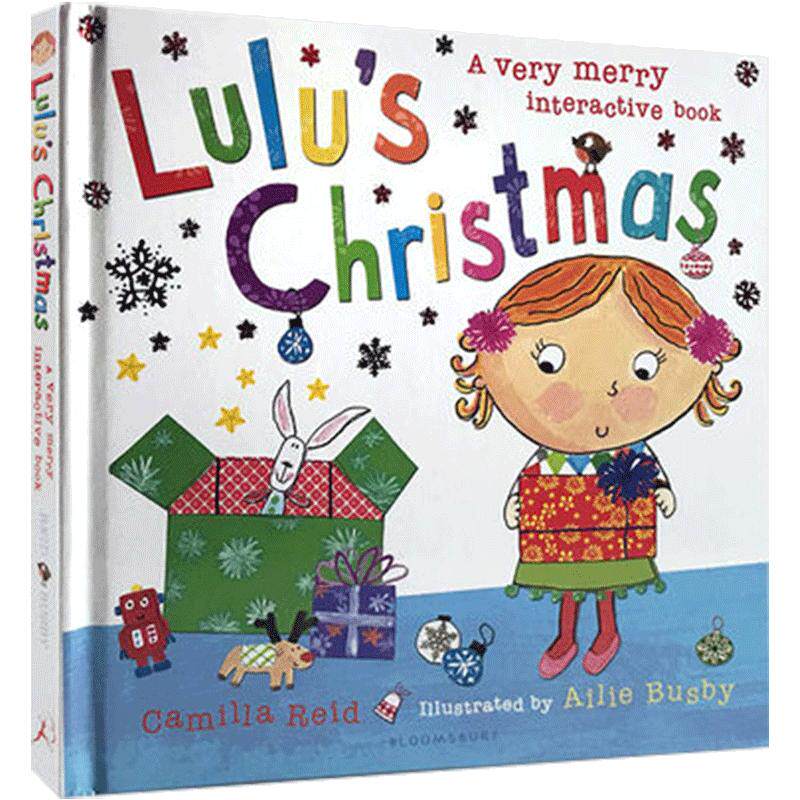 英文原版 Lulu's Christmas 露露的圣诞节 触摸翻翻书 Lulus系列 幼儿启蒙认知 Merry Christmas 圣诞节庆绘本 可搭lulu's loo