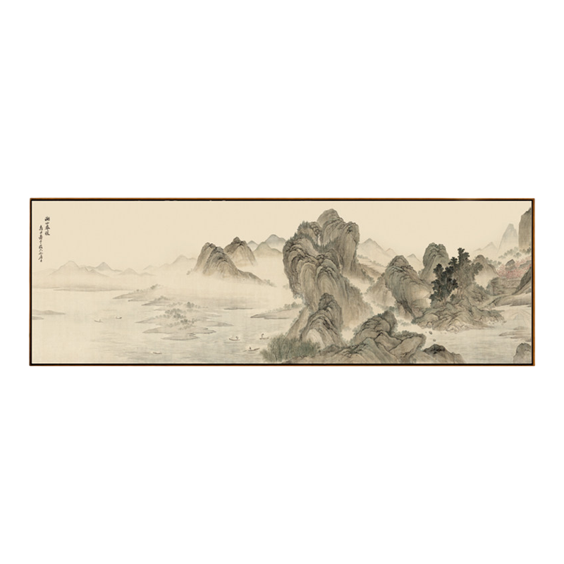 新中式沙发背景墙装饰画客厅风水靠山国画山水水墨挂画大尺寸壁画