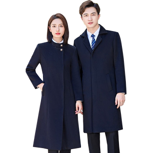 男女职业羊毛大衣修身中长款毛呢酒店前台售楼部工作服珠宝店工装