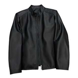 柔软细腻绵羊皮立领皮衣！秋冬男士时尚干练立领真皮皮衣夹克上衣