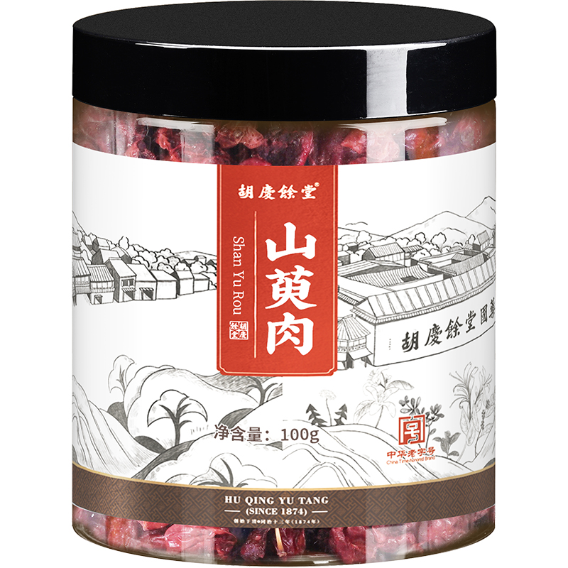 胡庆余堂山萸肉去核山茱萸中药材泡水煲汤粒大饱满100g