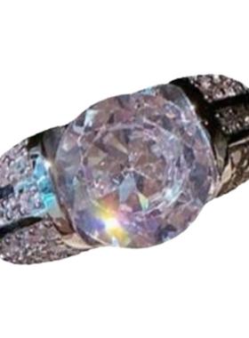 法拉赫皇冠宝石戒指 富婆的快乐 镀18K金 大克拉爱心锆石戒指组合