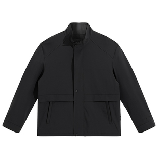 太平鸟男装立领通勤行政夹克秋冬拼接宽松茄克男士休闲外套时尚