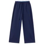 KEIKO 拼色腰头加绒运动休闲裤女25冬季学院风抽绳高腰阔腿裤卫裤