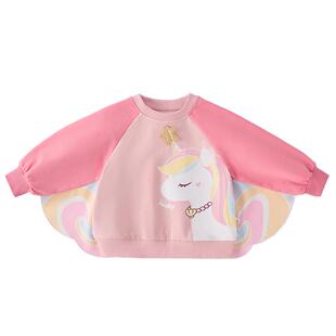 jellybaby女童春季卫衣儿童网纱拼接长袖上衣小宝宝春装3女孩衣服