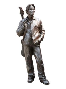 音乐黄家驹雕像城市广场园林景观