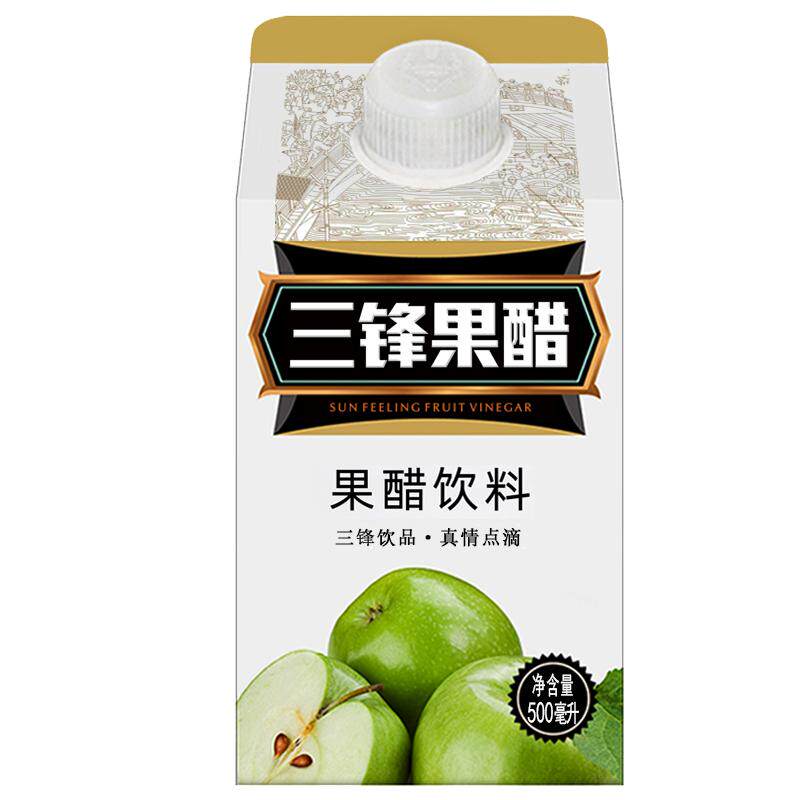 三锋果醋饮料苹果醋饮料 整箱500ml*15盒