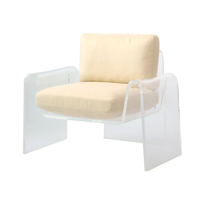 艺术设计透明亚克力单椅沙发懒人卧室水晶休闲椅新款洽谈接待椅子